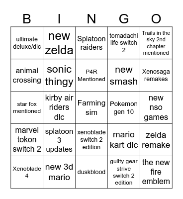 Direct Bingo Card