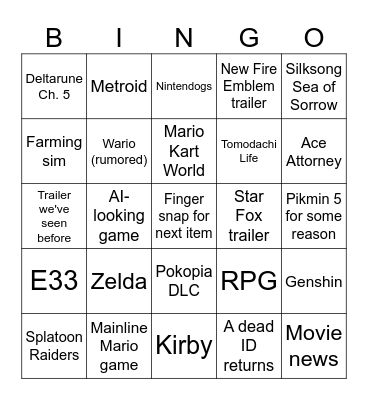 Direct Bingo Card