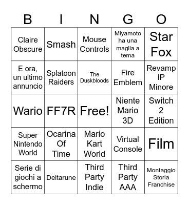 Direct Giugno 2026 Bingo Card