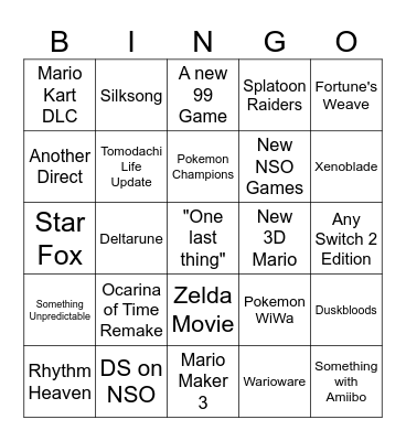 June Direct Bingo Card
