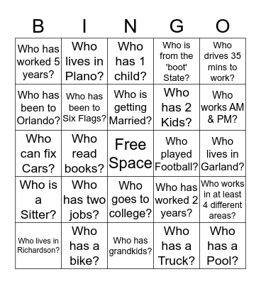 F N S      B I N G O Bingo Card