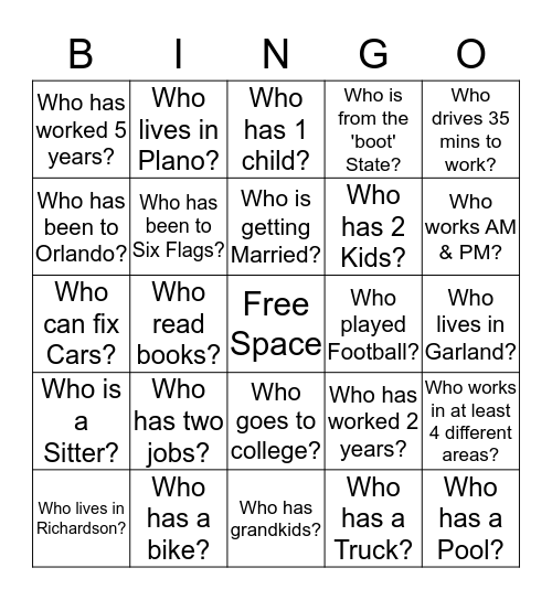 F N S      B I N G O Bingo Card