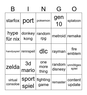 direct 9.6 Bingo Card