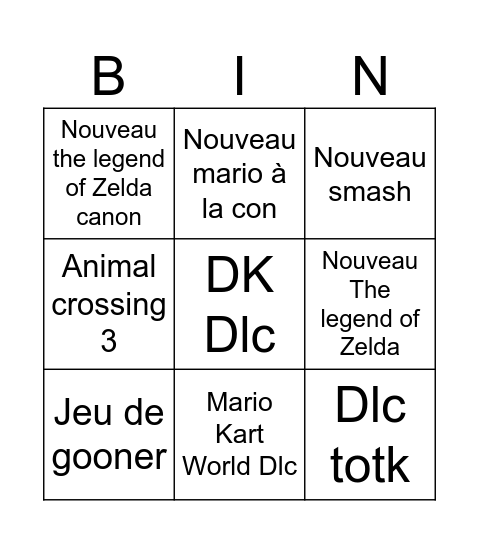 Bingz Bingo Card