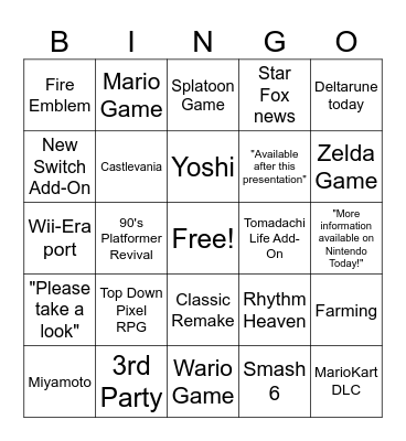 June 9th Direct Bingo Card