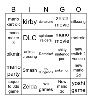 caca direct Bingo Card