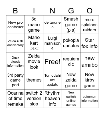 Direct JUne Bingo Card