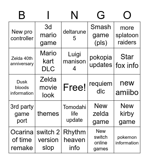 Direct JUne Bingo Card