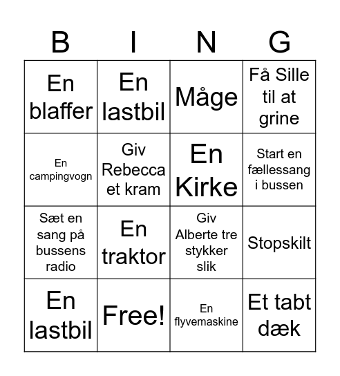 BusBINGO Card