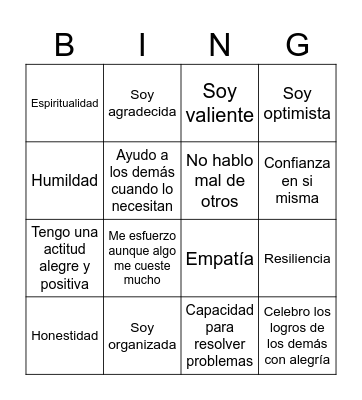 Bingo de Fortalezas Bingo Card
