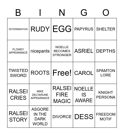 CH5 BINGO Card
