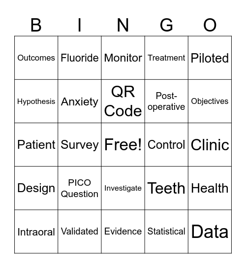 CORE Bingo Card