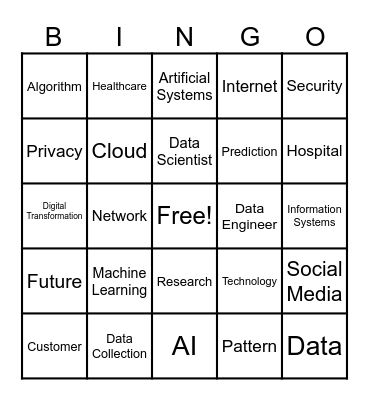 DATA BASE Bingo Card