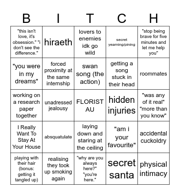 the seis tries getting out of writer's block Bingo Card
