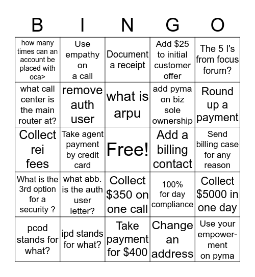 Tenured Treasure Treat Time Bingo Card