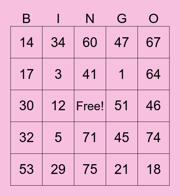 yow Bingo Card