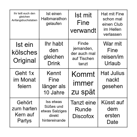 BLACKOUT BINGO Card