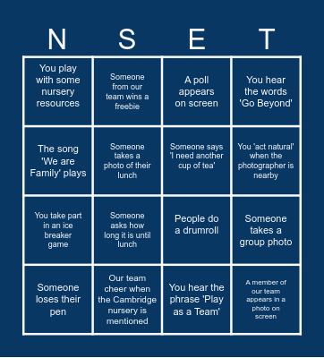 N Cambridge Bingo Card Bingo Card