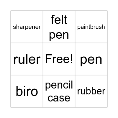 school things Bingo Card