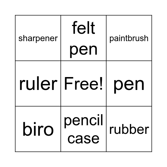 school things Bingo Card