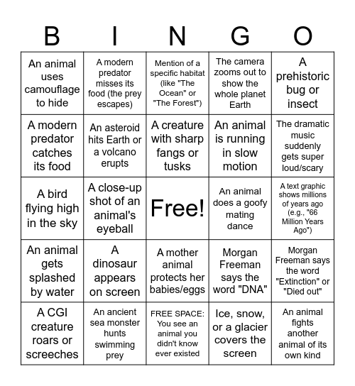 Life on Our Planet Bingo Card