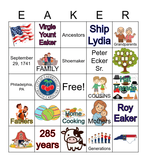 Family Reunion Bingo Card