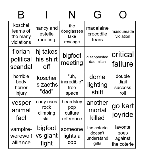 ccod! Bingo Card