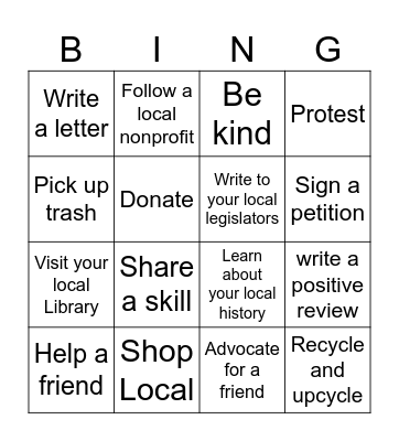 Community Bingo Card