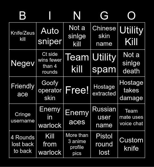Office Bingo Bango Bongo Bingo Card