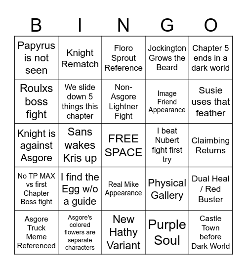 Chapter 5 Bingo Card