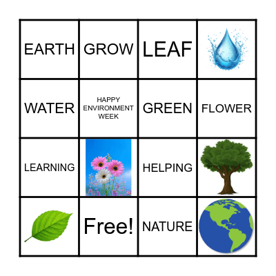 Happy Environment Week Bingo Card