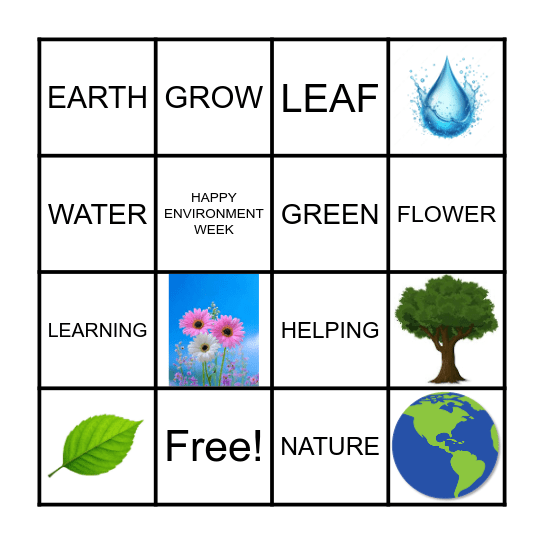 Happy Environment Week Bingo Card