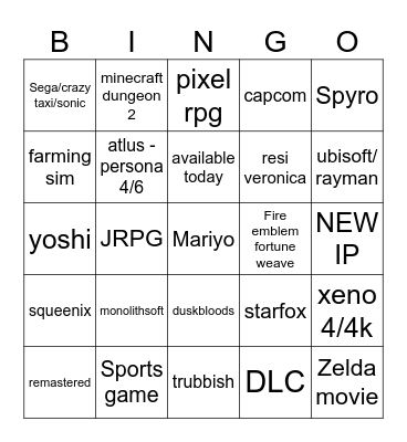 direct Bingo Card