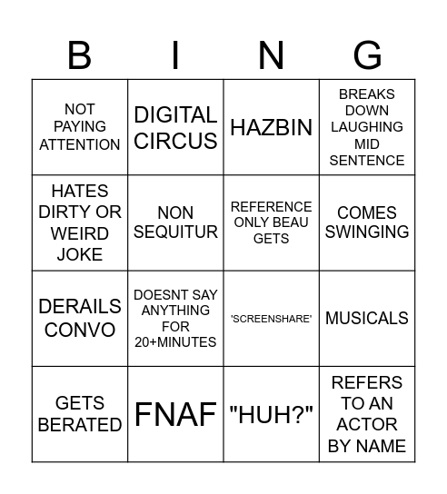 FLOOF BINGO Card