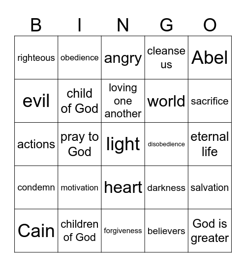 Pastor Bingo Card
