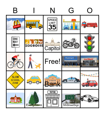 Bus Bingo Card