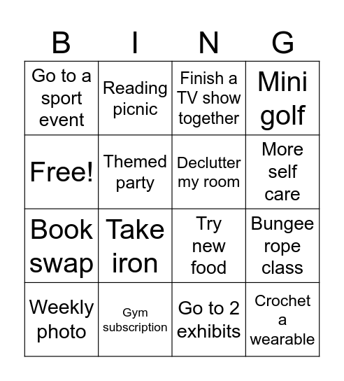 Bingo 2026 Bingo Card