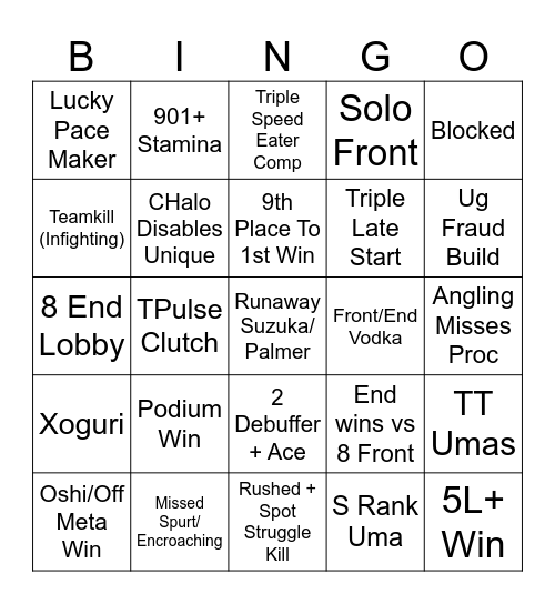Cm14 - Gemini Cup Bingo Card