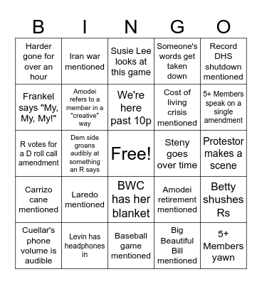 HAC-HS Markup BINGO Card