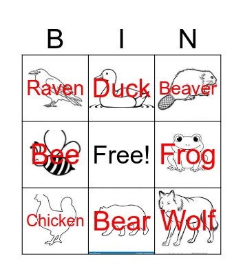 Sound bingo Card