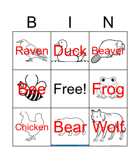 Sound bingo Card