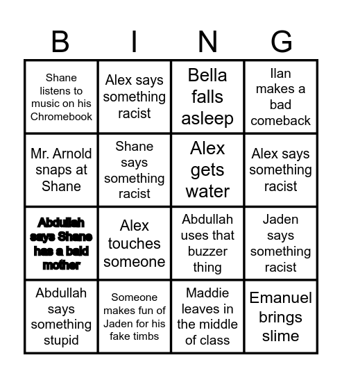 US History II 4B Bingo Card