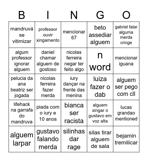 fatesg11 Bingo Card