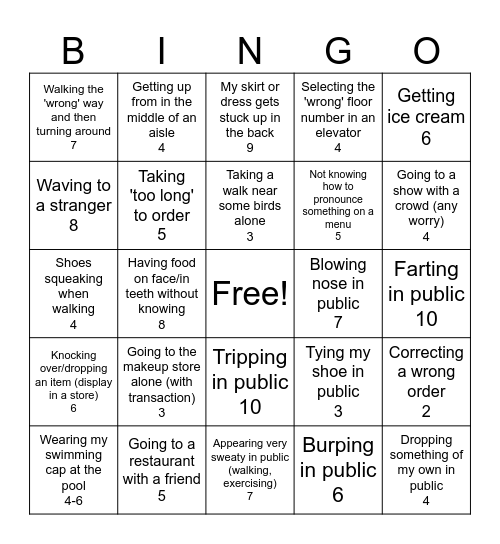 Panic at the Bingo Card