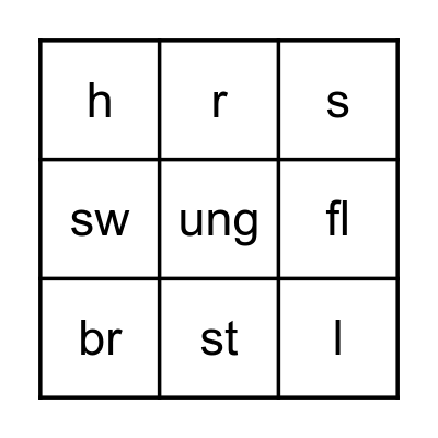 ung Words-Bingo Card