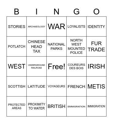 SOCIAL STUDIES 5 Bingo Card