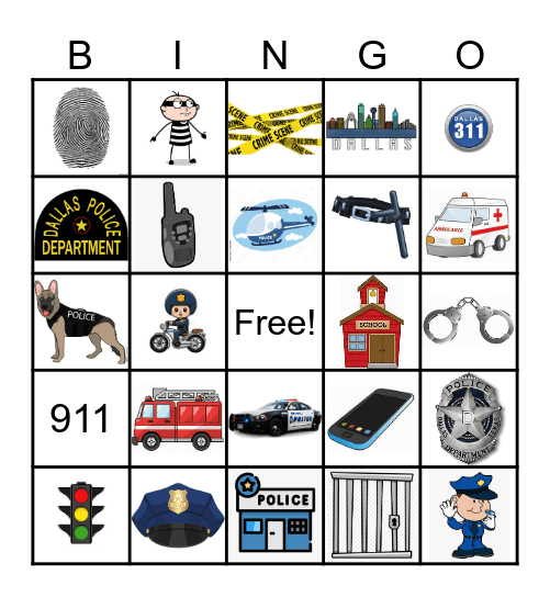 DALLAS POLICE Bingo Card
