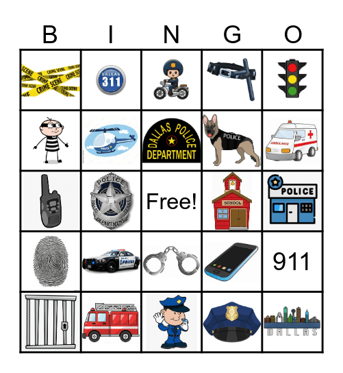 POLICE OFFICER Bingo Card