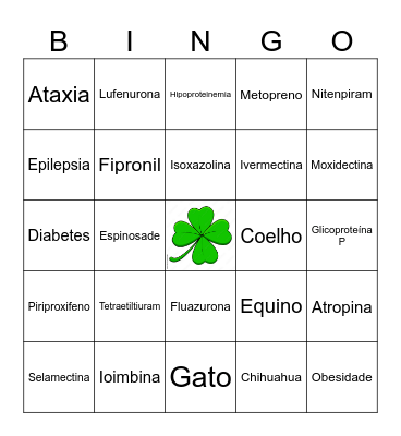 Bingos dos Ectoparasiticidas Bingo Card