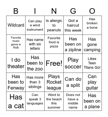 Bingo Card